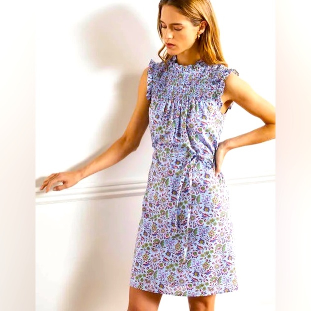 Boden Sleeveless Smocked Mini Dress Size 14